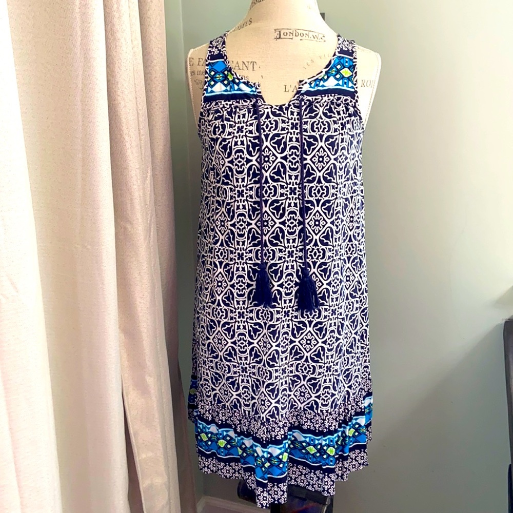 Crown & Ivy Printed Tassel Belk Exclusive Dress S